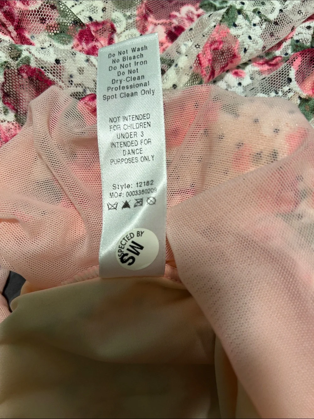 Weissman Pink and White Floral Eyelet Dance Dress